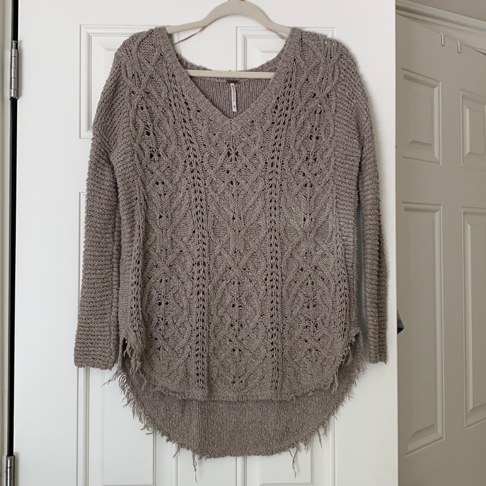 Free people oversized tan sweater.